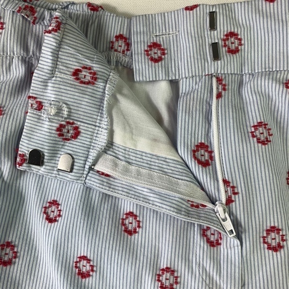 LOFT Womens Shorts Large Lined Embroidered Sun Dot Flat Front Casual Cotton - Picture 7 of 12